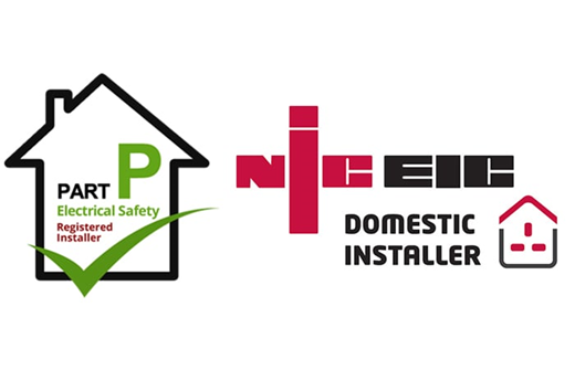 Part P & NICEIC approved logos. 