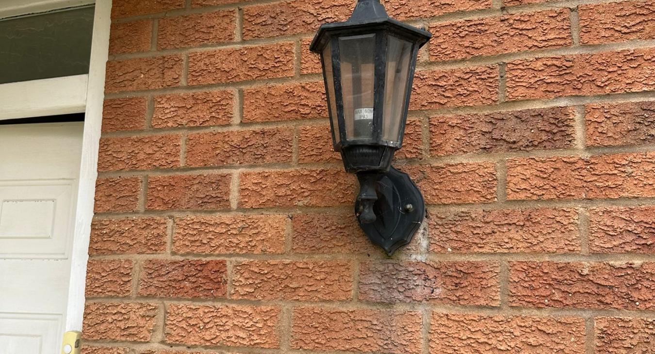 Outdoor light replacement by NRG Electrical in Bedford 